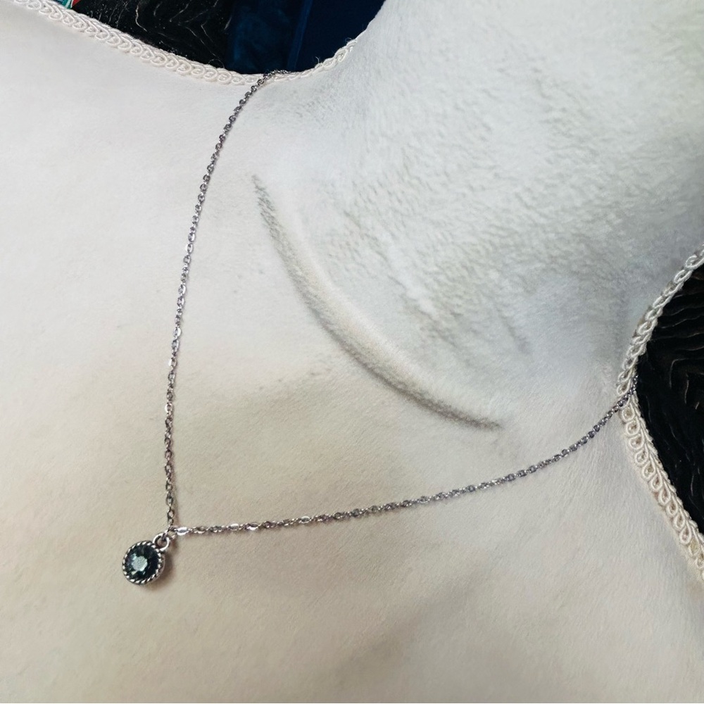 Handcrafted vintage smoky faceted glass pendant on chain necklace
